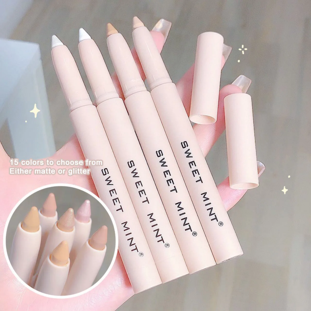 Oogschaduw Liggende Zijderups Markeerstift Verhelderende Oogschaduw Pen Koreaanse Ogen Make-Up Matte Witte Parel Hoogglans Oogschaduwstok