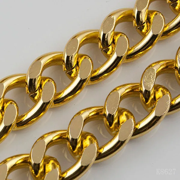 Aluminium Chain Curb Twisted Chain Link Chain for DIY Craft HIP HOP Necklace Bracelet Handmade Jewelry Making Accessories