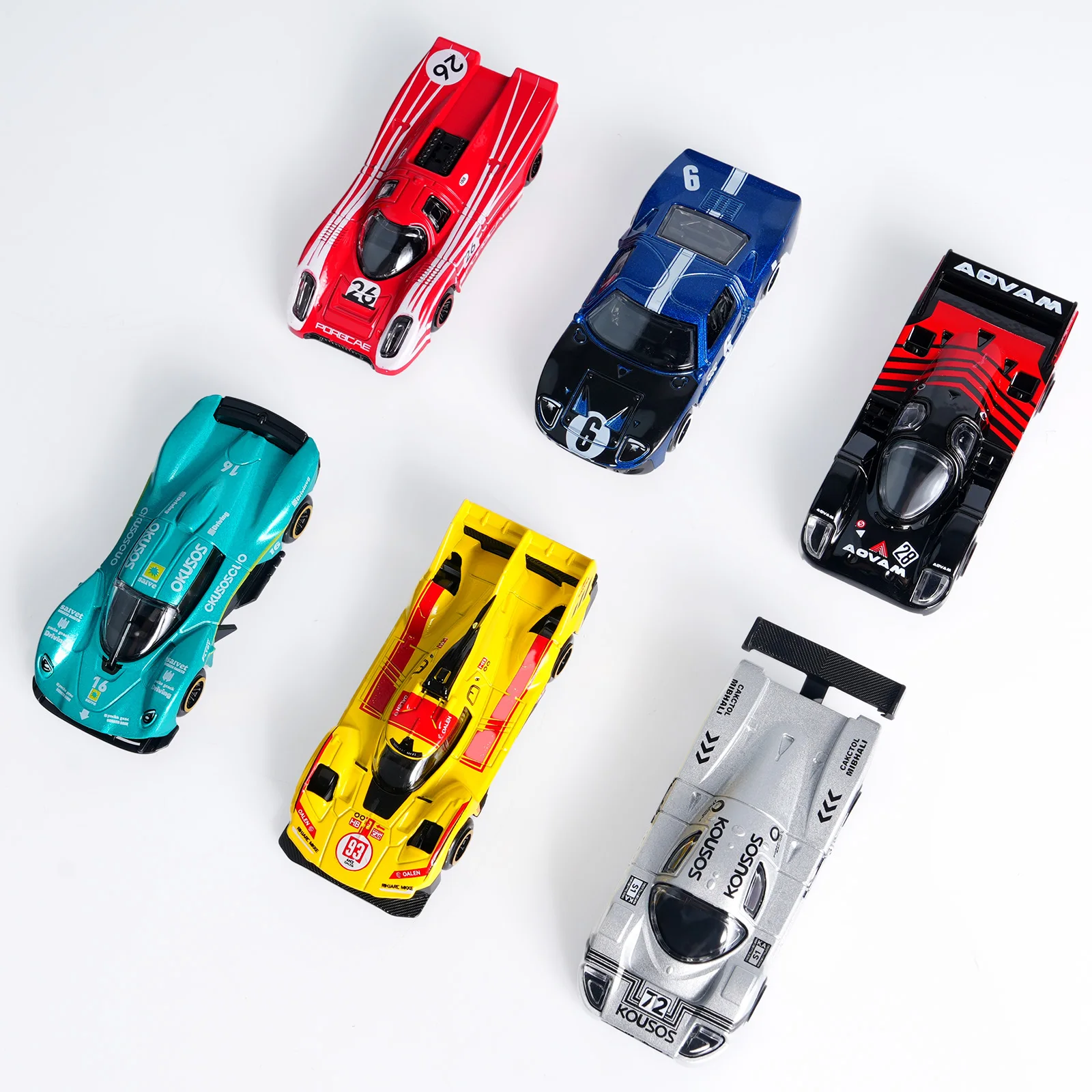 Set de 6 Coches de Carreras Le Mans a Escala 1:64, Modelos de Vehículos de Resistencia de Aleación, Mini Coches de Juguete para Niños, Colores Surtidos, Coleccionables