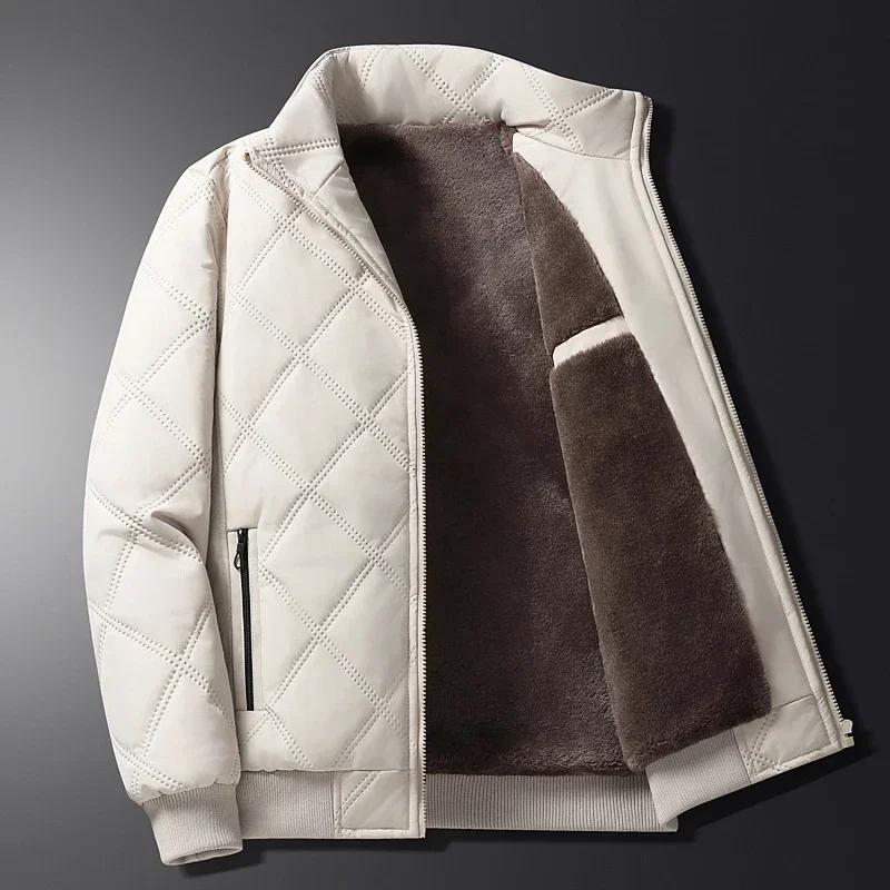 Abrigo cálido de lana gruesa para hombre, chaquetas con cremallera, Parkas de cuello alto, abrigo informal de negocios, chaquetas de esquí a prueba de viento para exteriores, Invierno