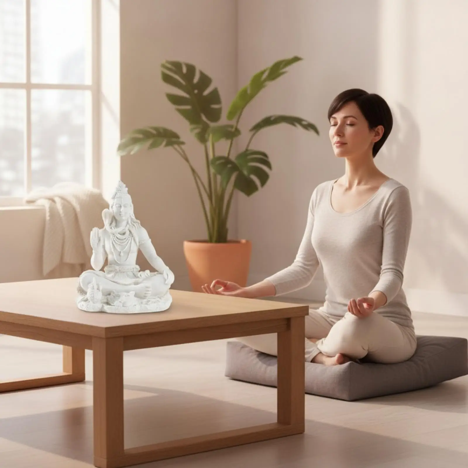 Statue of Shiva in Meditation, Statuette of Shiva in Spiritual Position With view 3