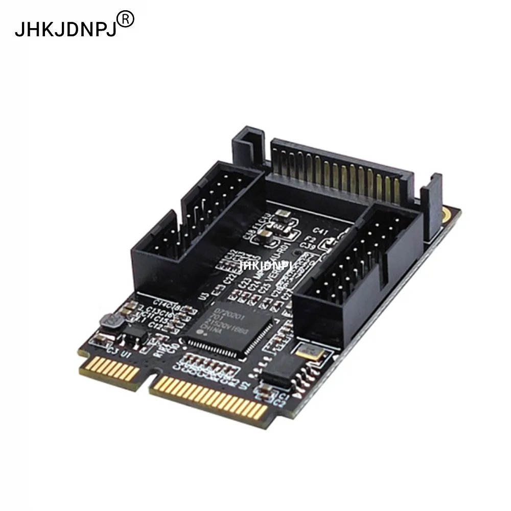 Mini PCI-E Dual-port 19PIN Expansion Card 4-Port Adapter D720201 for Desktop 5Gbps