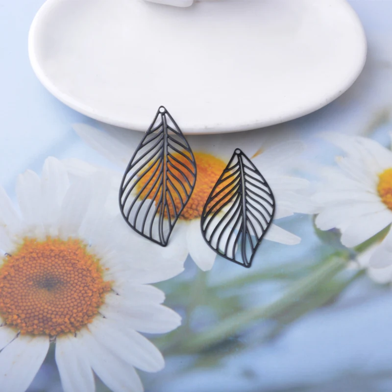 20 Stück AB2697 Schmuck 14k Goldblatt-Anhänger Bemalte Blätter Anhänger DIY Damen Ohrring Zubehör – Detail 9