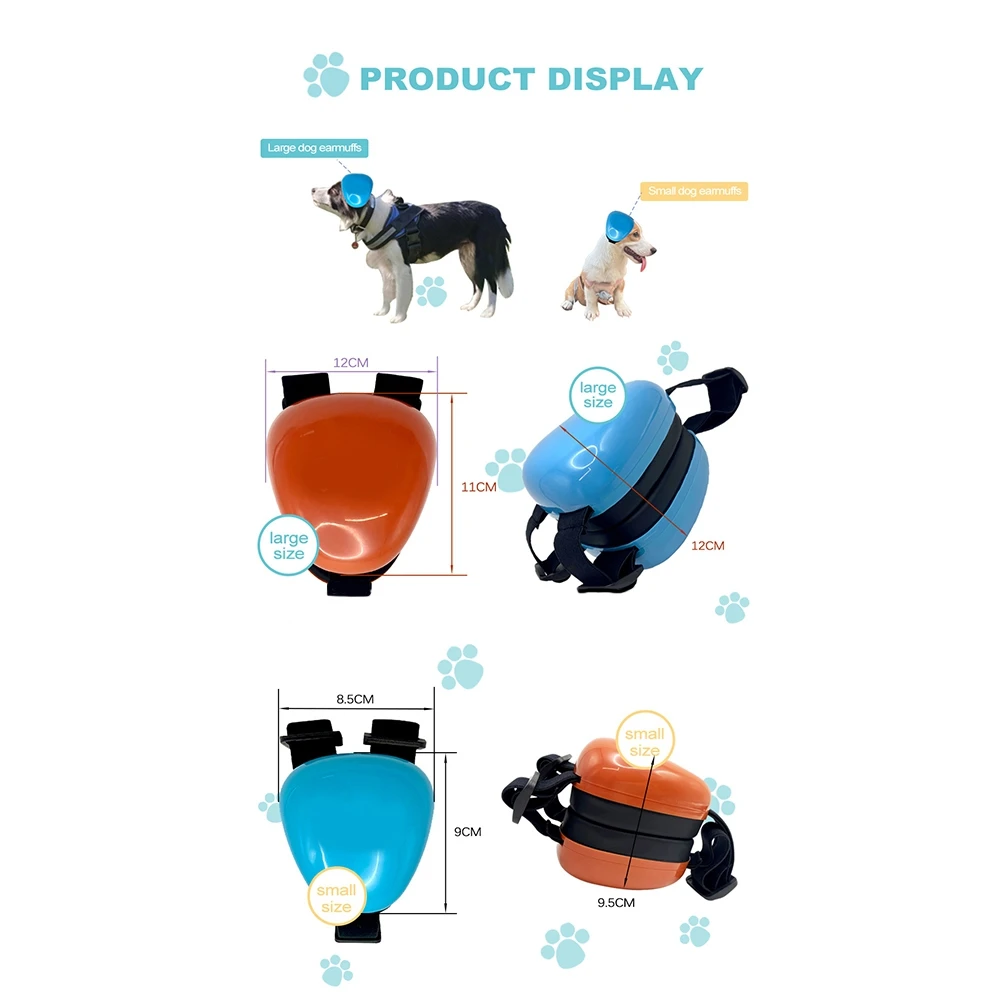 Dog Earmuffs for Hearing Protection Dog Noise Cancelling Ear Muff Dog Noise Protection Headphone Orange