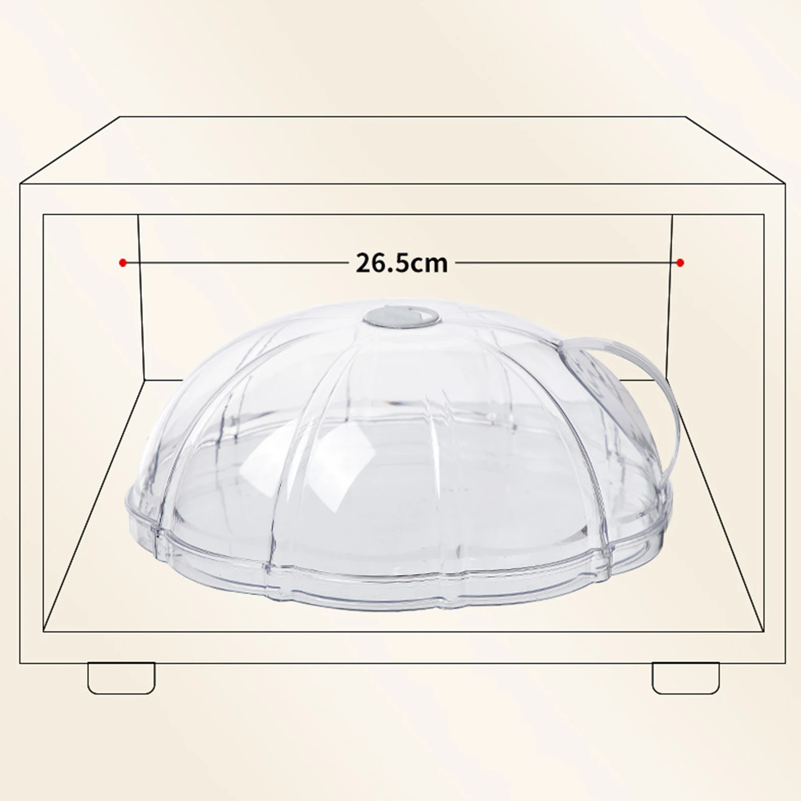 1pc Microwave Cover Transparent Reusable Food Cover With Base Anti Sputtering Anti-oil Cover Heat Resistant Kitchen Tools