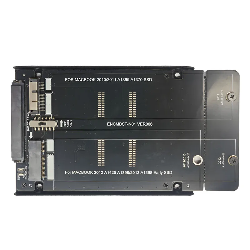 Convertidor M2 SSD a SATA para Macbook 2010 2011 A1369/1370 para Macbook 2012 1425/1398/1466/1465 M.2 SSD adaptador lector bandeja de Metal