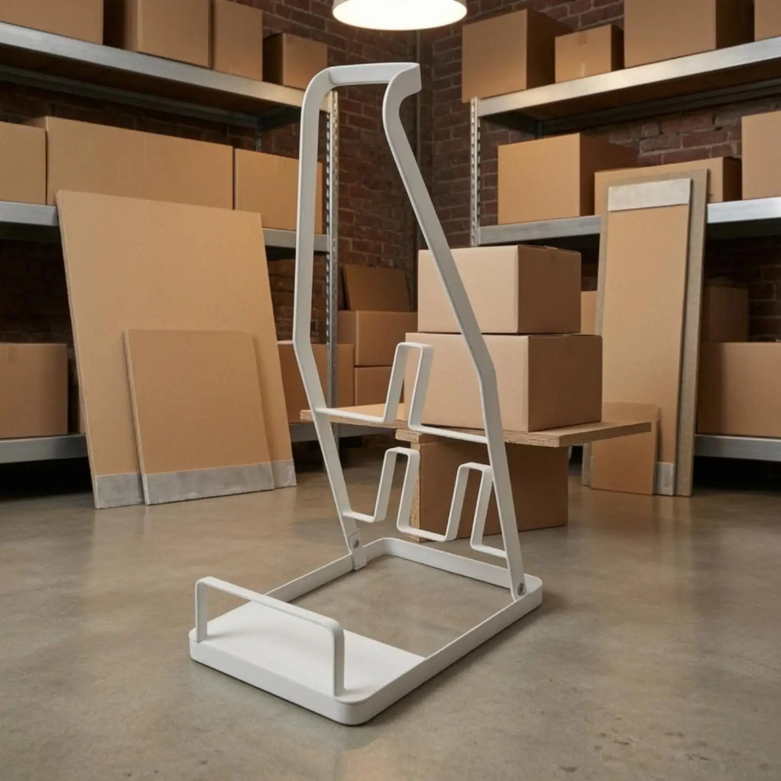 Compact Freestanding Vacuum Rack for Handheld Cleaner Attachments Iron Construction with Angled Support for Small Corner Storage