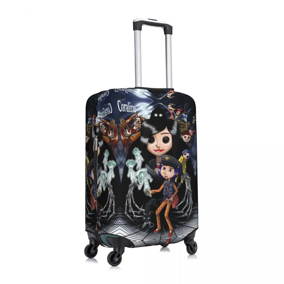 Custom Halloween Horror Film Coraline Suitcase Cover Dust Proof Travel Luggage Covers for 18-32 inch