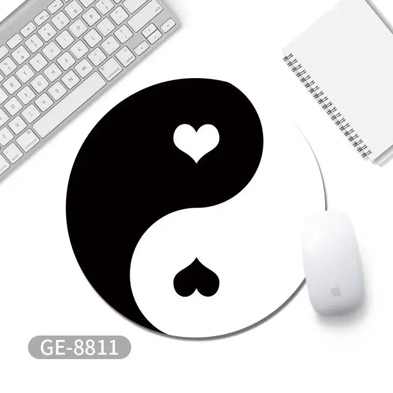 

Yin-yang Tai Chi Fish pattern mouse pad traditional Chinese pattern Feng Shui round table mat creative fortune-changing pads XS