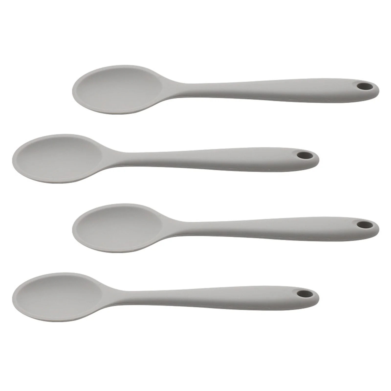 

4Pcs Silicone Spoons Simple Stylish Design Comfortable Grip Spoons for Food Serving Salad Soup Utensils Kitchen Utensils