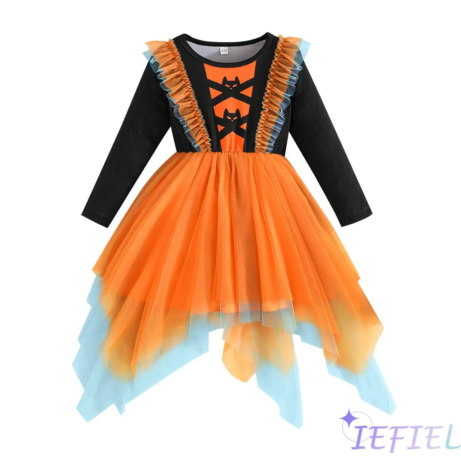 

Magical Kitty Cosplay Dress for Girls Long Sleeve Ruffled Outfit for Halloween Roleplay And Masquerade Ball Performance Events