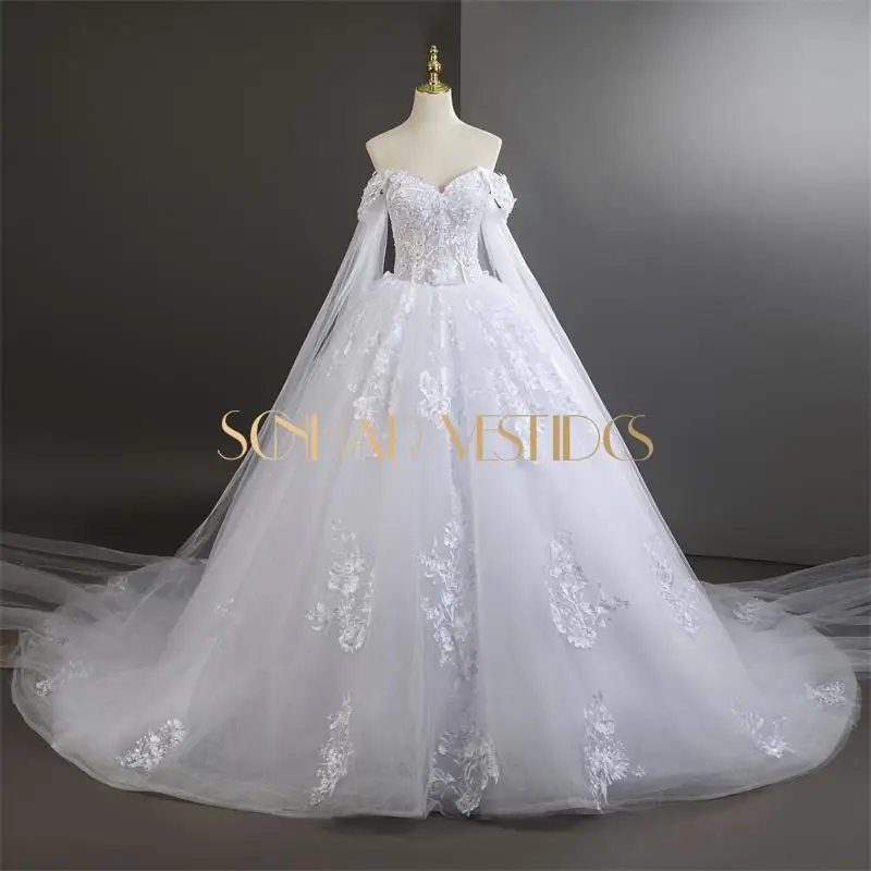 Süße Brautkleider, luxuriöses Spitzen-Hochzeitskleid mit Schleppe, klassisches Brautkleid, maßgeschneidert, 2025, neu, Übergröße