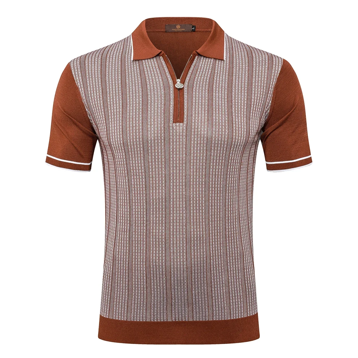 BILLIONAIRE BLSK CPRT polo shirt silk men 2025 summer New stripe embroidery elastic zipper comfort breathable big M-5XL T-Shirt