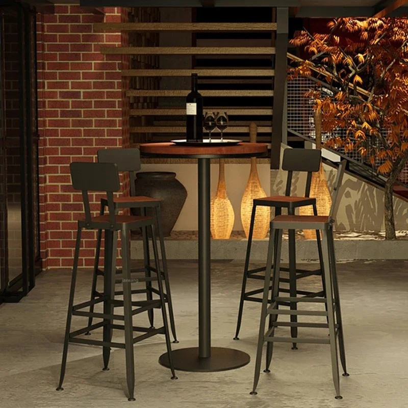 Wrought Iron Wood Stool Home Wall Coffee Table Bar High Table and Bar Chair Counter Stool Dotomy Stools Metal Stool