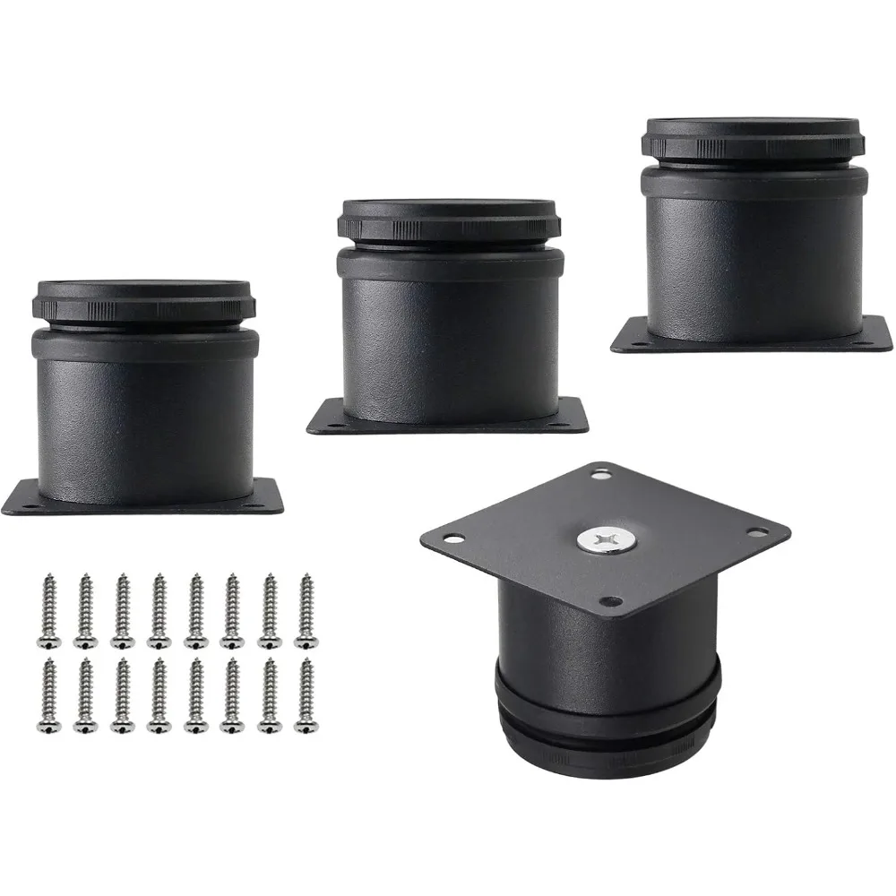 

Set of 4 Stainless Steel Furniture Legs 2 Inch, Adjustable Round Cabinet Legs 2 Dia Kitchen Feet, Metal Replacement Legs for Cab