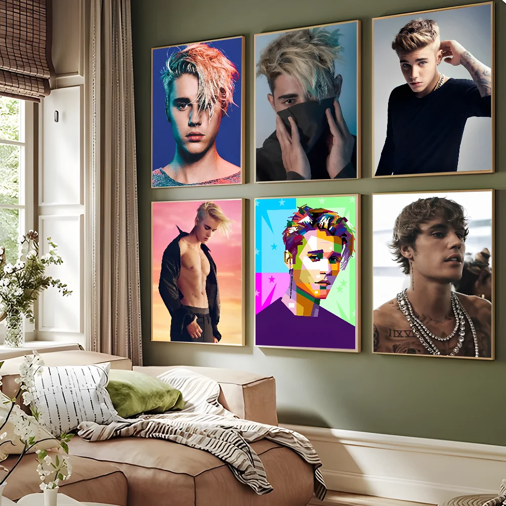 

Justin Bieber Self-adhesive Art Poster Whitepaper Sticker DIY Room Bar Cafe Wall Decor