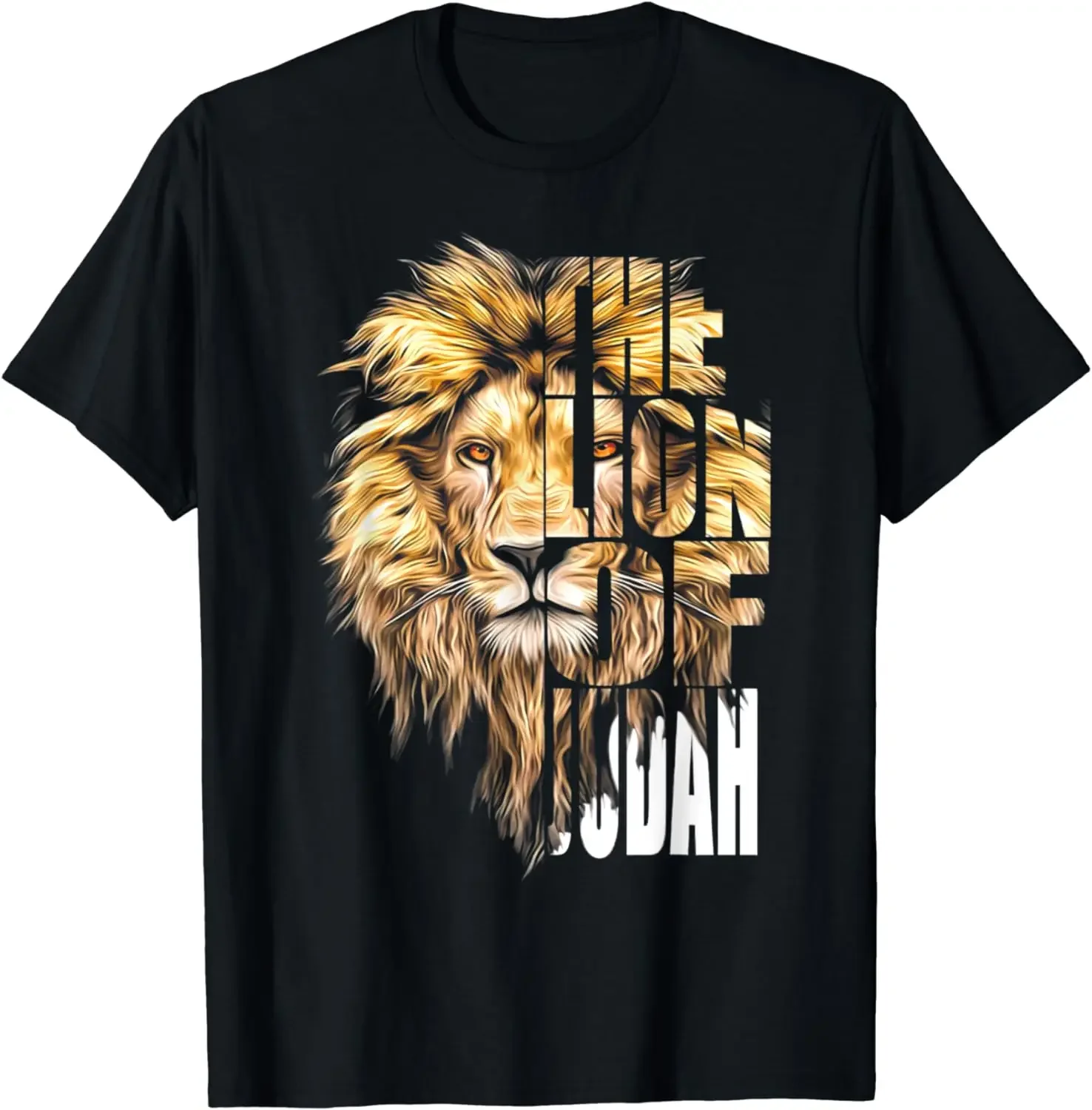 Jesus Lion of Judah Christian Gift for Men Women T-Shirt  Vintage T Shirt  Animal Tops  Ropa Hombre