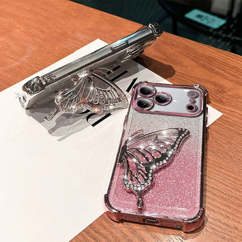 Immagine 6: Custodia per Telefono con Effetto Laser e Glitter, Antiurto, Placcata, per iPhone 17 Air 16 15 14 Plus 13 12 11ProMax, Cover in Silicone