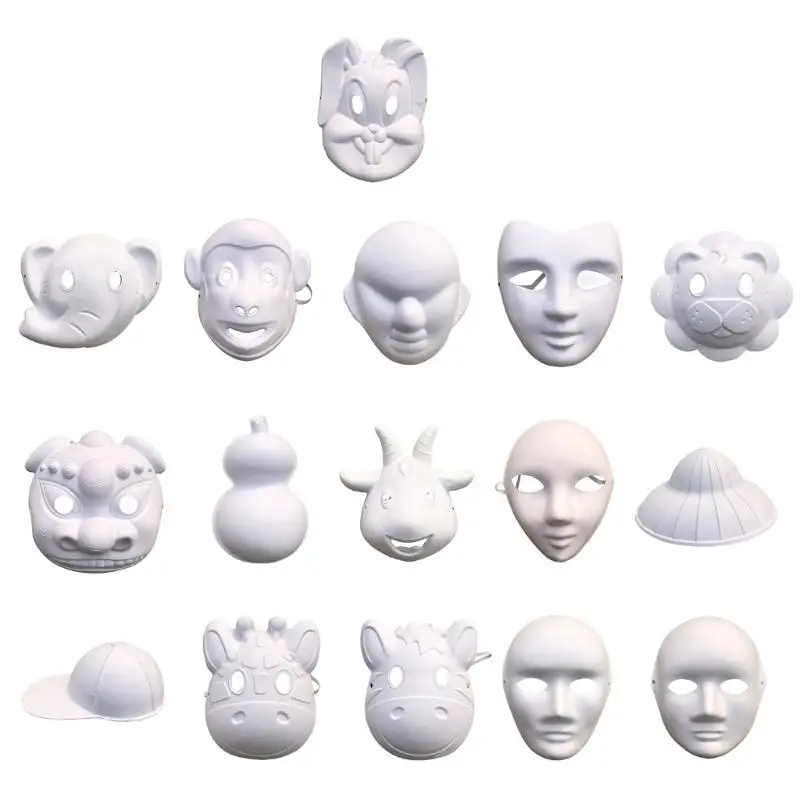 White Paintable Mask Blank Costume Mask DIY Full Face Mask Paintable Blank White DIY Mask Craft Mask Paper Cosplays Mask