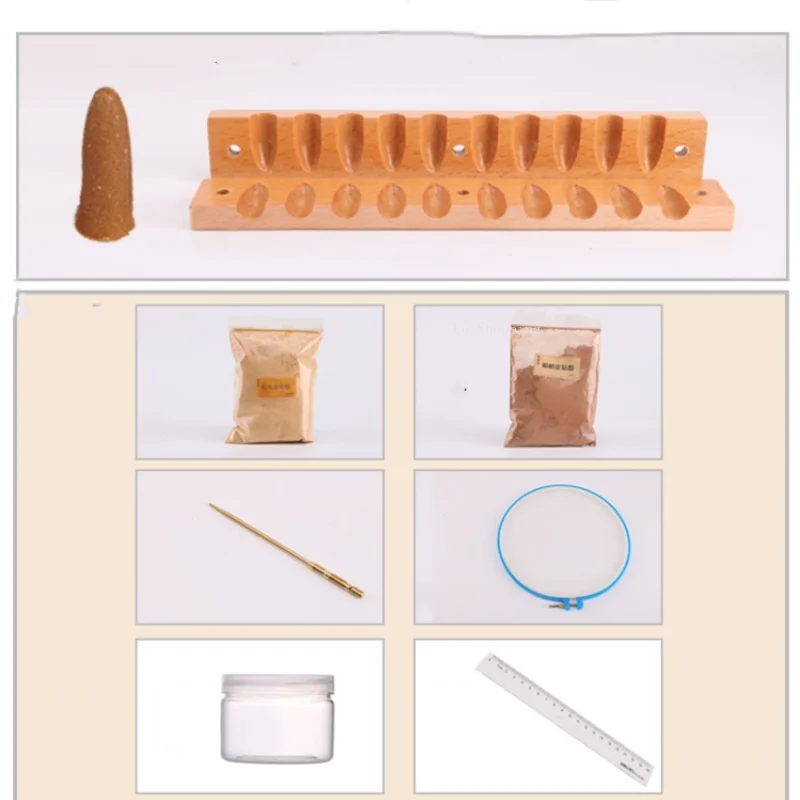 7-piece Set of Incense Making Mold Tools DIY Reverse Flow Incense Grain Tower Cone Incense Manual Incense Making Supplies