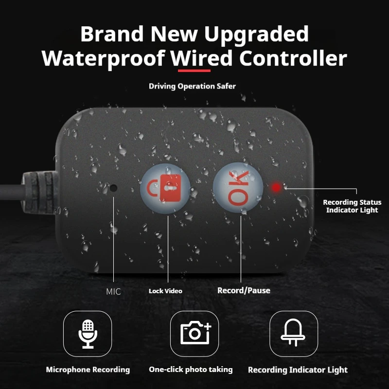 

Мотоциклетный рекордер высокой четкости 720P с проводным управлением IP65 Полностью водонепроницаемый рекордер для вождения мотоцикла