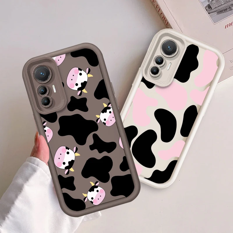 Cute Cartoon Cow For Xiaomi 12T 11 Lite Poco F5 F4 F3 F2 M3 Pro X5 X4 X3 GT 4G 5G Eye Ladder Cover Capa Fundas Phone Case image 2