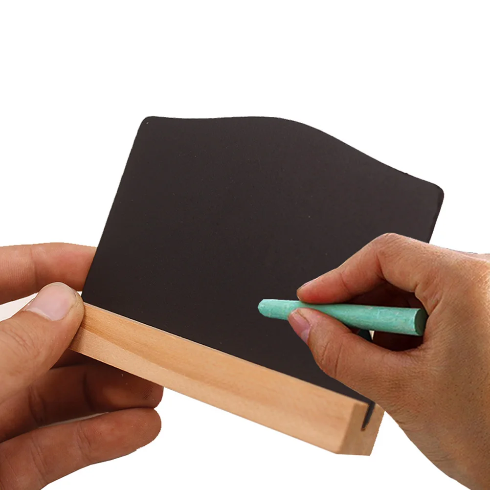 4pcs Arched Double Sided Wooden Chalkboard Stand Message Board Clips For Wedding Party Coffee Bar Light Brown Tabletop Sign