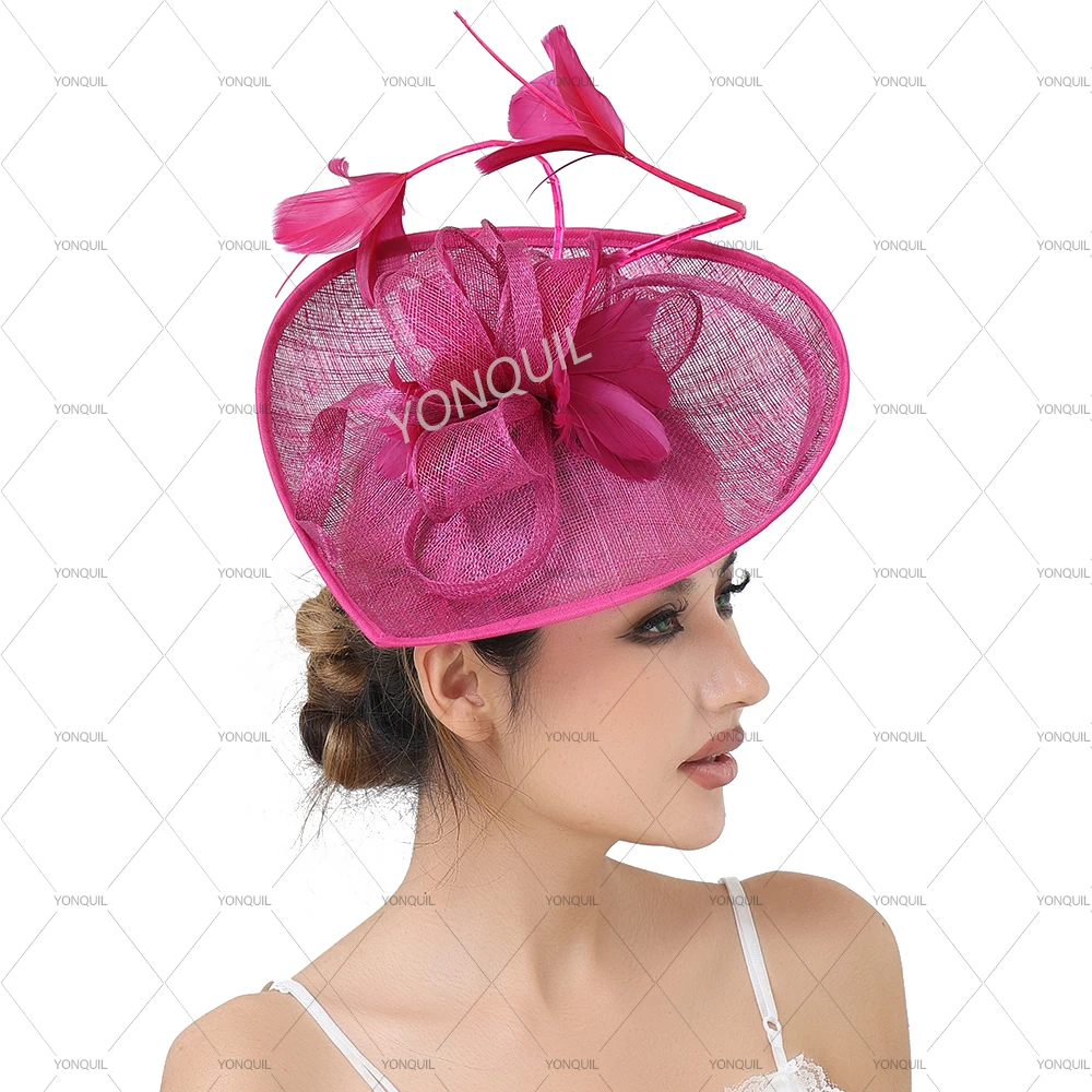 

Изысканная шляпа-чародей с перьями, элегантная милая сетчатая повязка для чаепития, обруч для волос, головной убор невесты с бантом