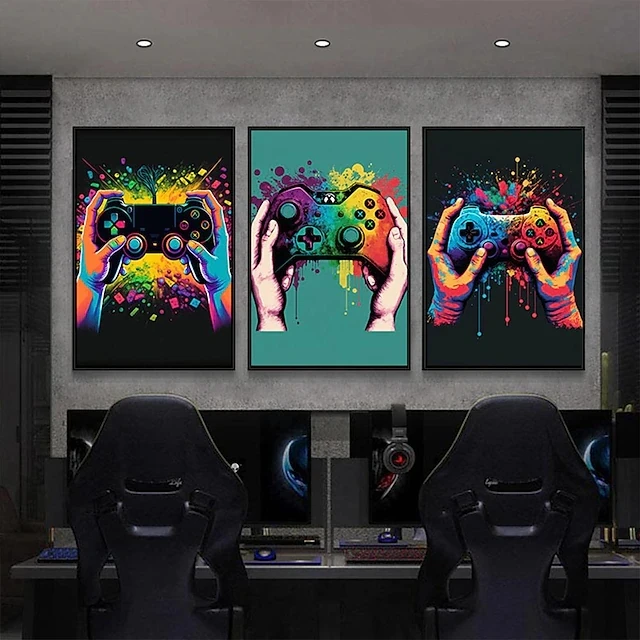 DIY 5D Diamond Painting Colorful Punk Neon Gamer Controller Mosaic Full Diamond Embroidery Cool Gaming Cross Stitch Home Decor