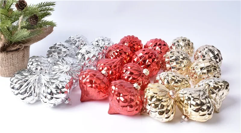 Christmas tree decoration electroplating effect corner ball onion ball pendant hanging ball hotel window rattan embellishment