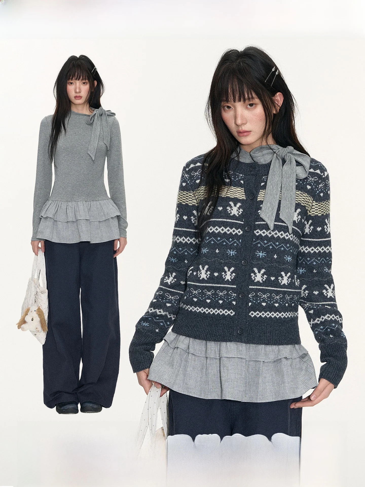 

Takeanap оригинальный шерстяной вязаный кардиган женский ранний Sle с геометрическим узором Spwear повседневный прямой крой Long Sve