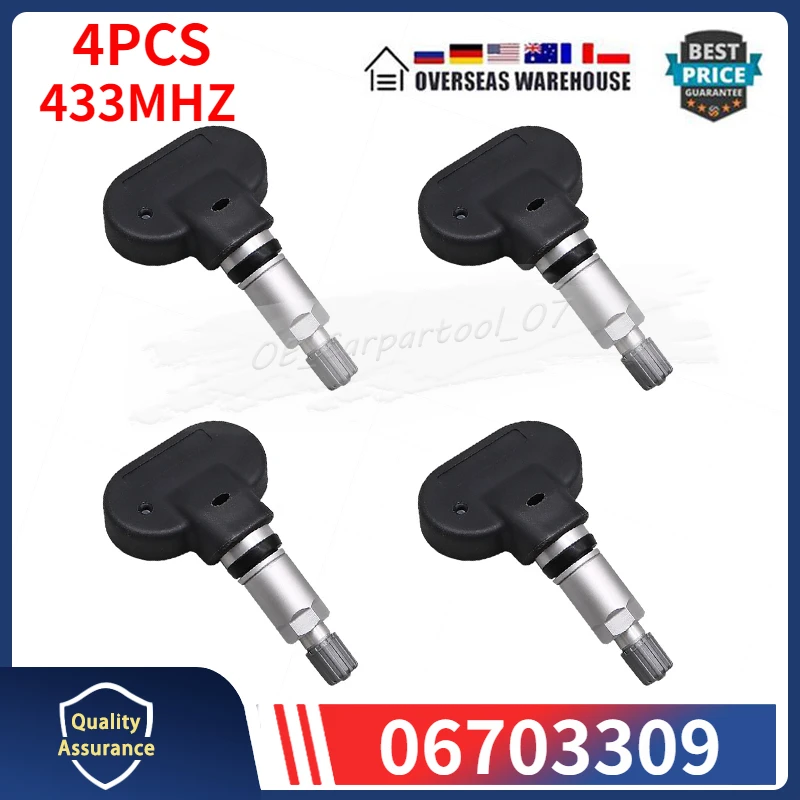 

06703309 Tire Pressure Monitor System Sensor 4PCS For Geely SX7 SC6 EC7 EV HEV TPMS TYRE SENSORS 433MHZ