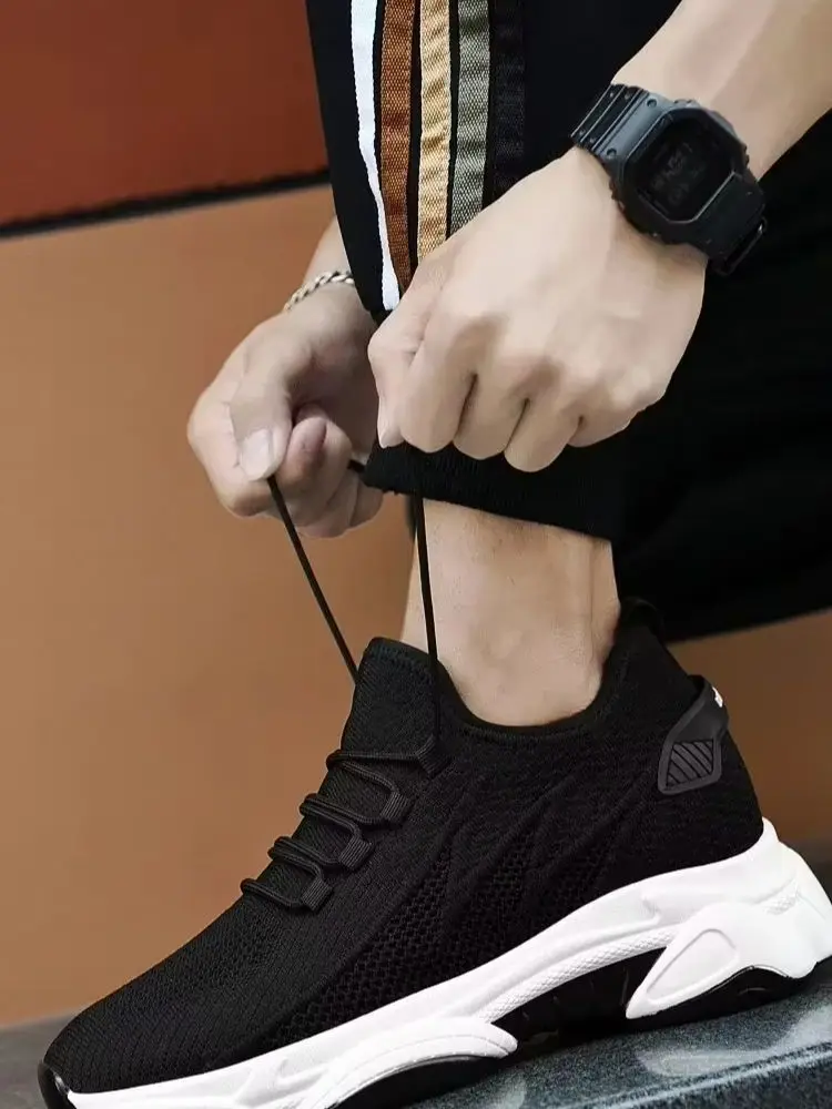 2026 Winter Herren Sneaker mit erhöhter Sohle, lässige Schuhe mit 8 cm Absatzhöhe für den Sommer, atmungsaktiv, 6 cm Absatzhöhe – Detail 1