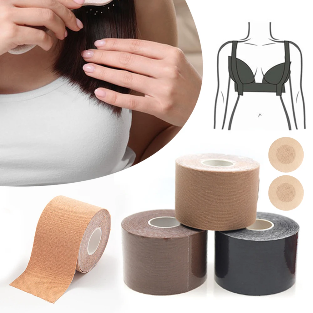 Boobtape Breast Tape Breast Support Lifting Adhesive Invisible Bra Portable Sticky Stable Breast Patch Body Tape for Halter Top