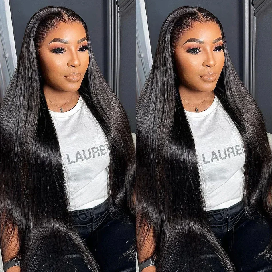 13x6 Lace Front Wigs Human Hair for Women 250 Density 13x4 HD Transparent Lace Front Wigs Human Hair Pre Plucked Straight 5x5 Glueless Lace Frontal Wigs Natural Black image 2