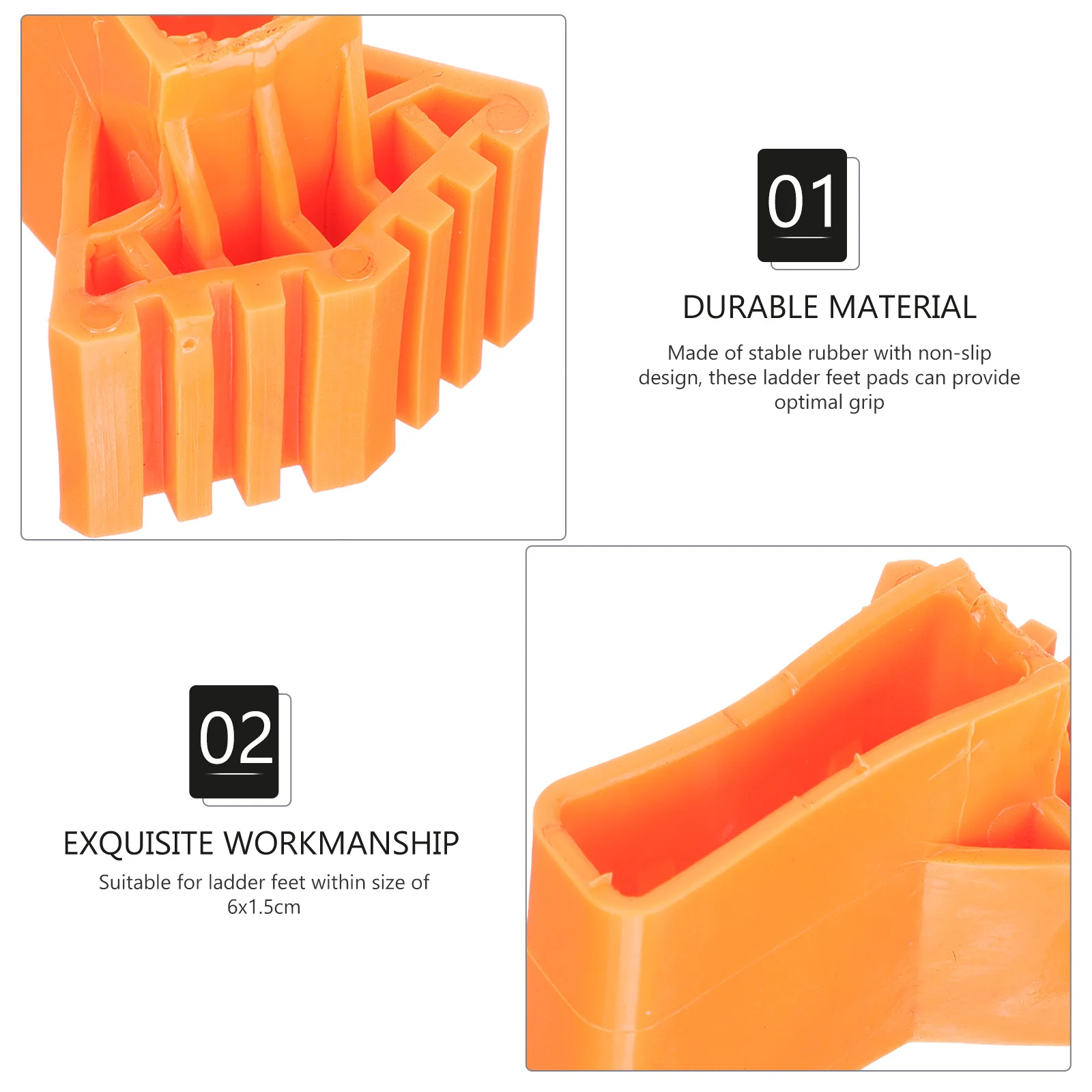 2Pcs Ladder Foot Cover Non-Slip Rubber Feet Caps for Extension Stepladder Stability Protection Replacement Ladder Accessories