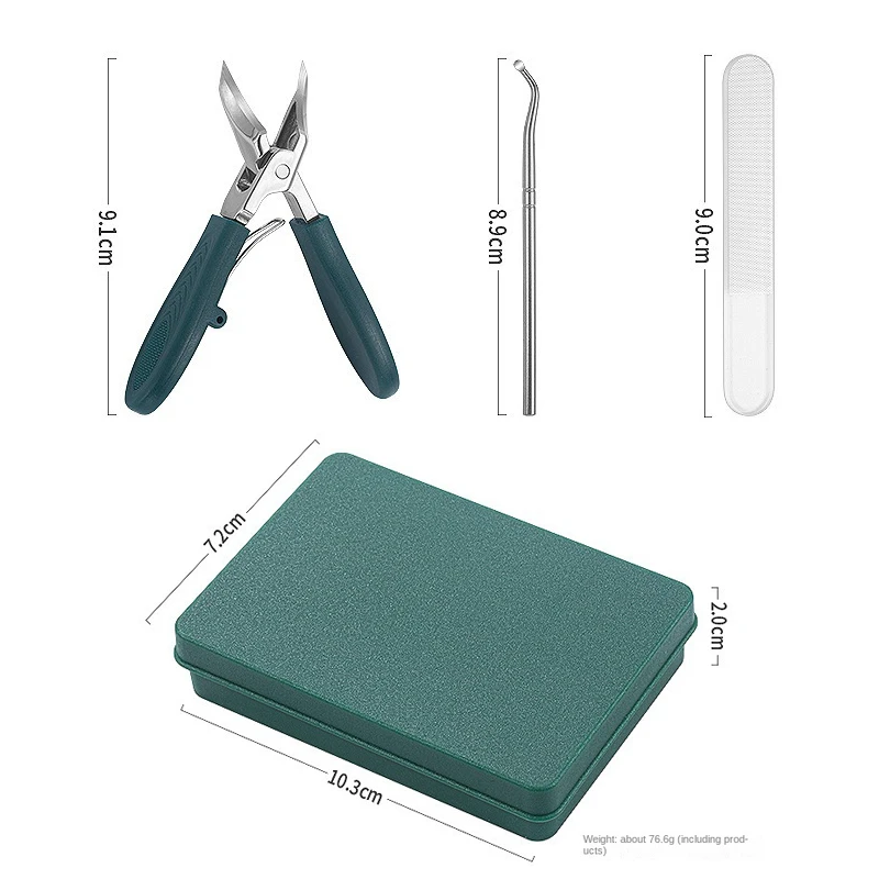 Juego de cortaúñas antisalpicaduras de 3/2/1 Uds., cortador de uñas oblicuo con pico de águila de alta gama, herramientas para manicura de uñas encarnadas