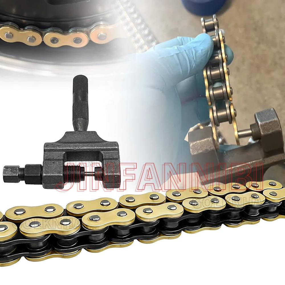 520 X-Ring Chain 114 Links with Master Link,Heavy Duty Motorcycle Gold Chian, Powersports Drive Chains