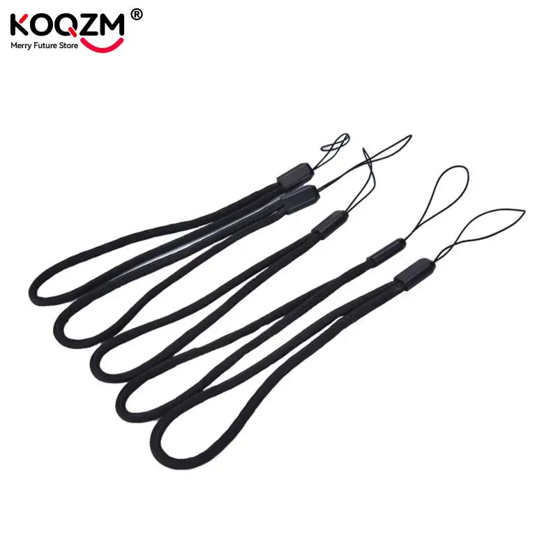 5pcs Nylon Hand Wrist Strap Lanyard For Camera Cell Phone For IPod USB Mp3 Mp4 Camera String Strap Black