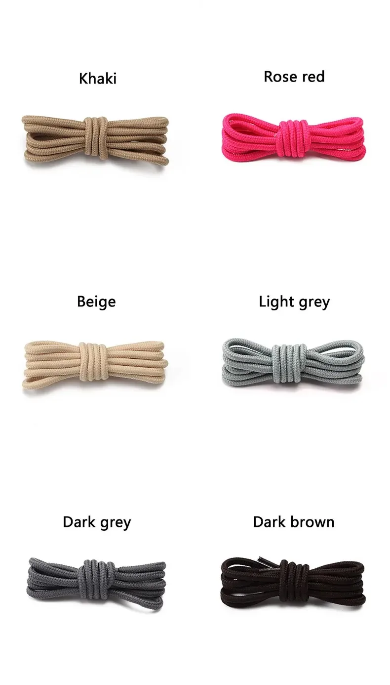Robuste runde Stiefelschnürsenkel, strapazierfähige Polyester-Schnürsenkel für Outdoor-Schuhe zum Wandern, Sport und Laufen, reißfeste Baumwollschnürsenkel – Detail 10