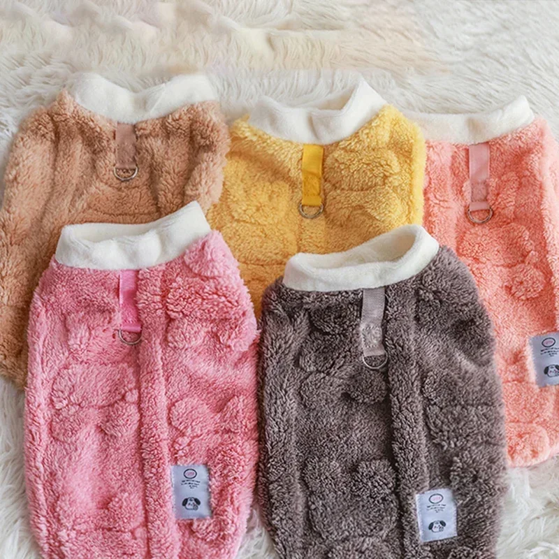 Warm Plush Jacket for Pets, Soft and Comfortable Cat Vest, Soft Cotton Velvet, Cute Puppy Clothing, Autumn and Winter