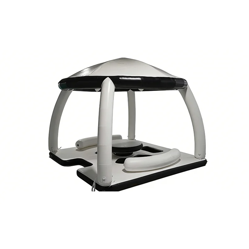 Indoor/Outdoor Floating Water Platform With Roof Inflatable Island Dock For Water Play