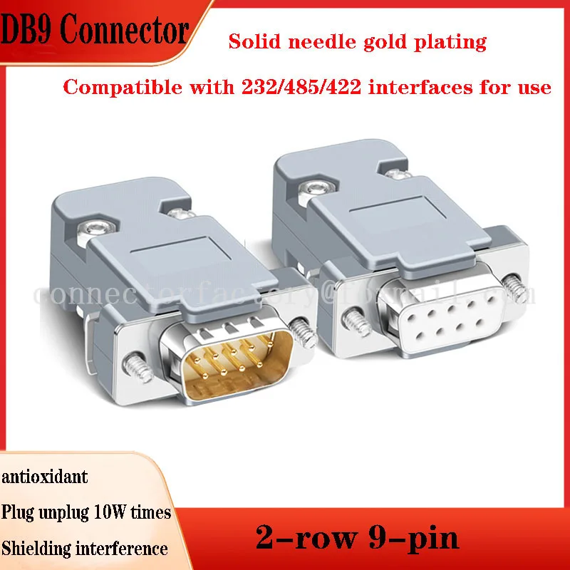 

1Pcs 5Pcs 10Pcs DB9 Welding Type 2-row 9-pin 232 Serial Port Plug DB9 Connector RS232 Plug Soldering Wire PLC485 Male And Female