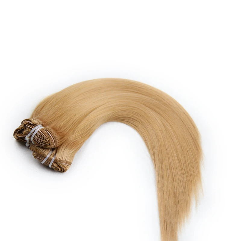 Agrafe droite dans les Extensions De Cheveux Humains Vierges Cheveux 7pcs Clip en Pleine Tête Naturelle D'extension De Cheveux Pinces À Cheveux pour Les Femmes