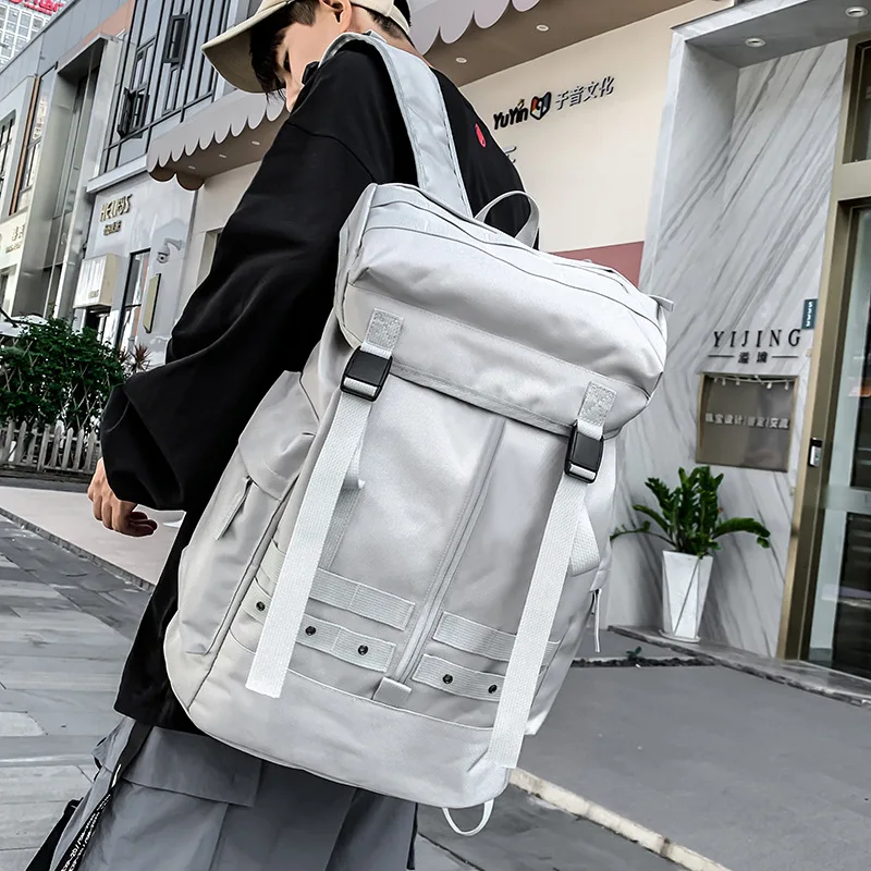 

2023 Fashion New Trend Popular Men Backpack Outdoors Books Women Hip Pop Climbing Bags With Fashionable Pockets Multi-Zipper