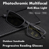 2025 Photochromic Progressive Reading Glasses Men Multifocal Presbyopic Glasses Women Ultralight TR90 Full Frame+175