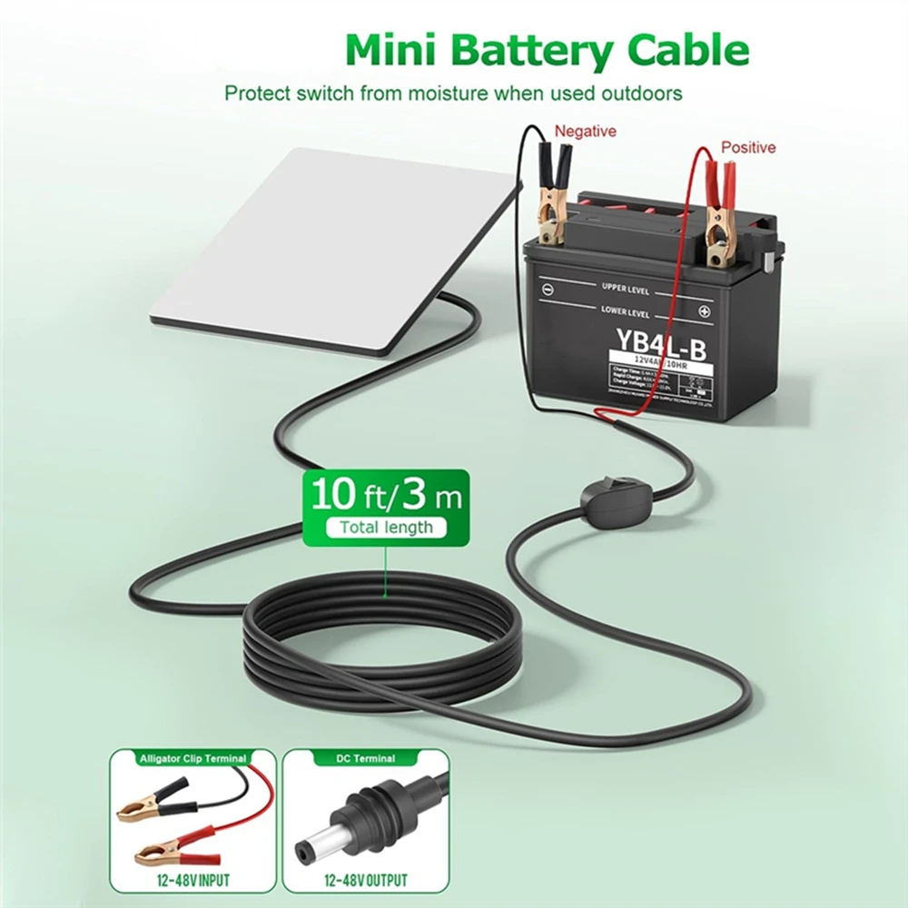 12-48V DC Power Cable For Alligator Clip to DC Power Cable For Starlink Mini 16AWG Extension Wire for Reliable Connection 2/3/5m