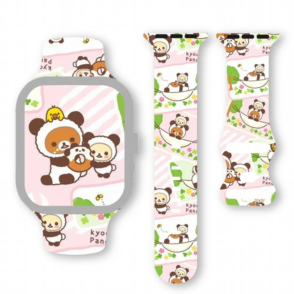 Leopard Fashion Macaron Silicone Band for Apple Watch10 9 8 7 6 5 Ultra SE Size 38 40 41 42 44 45 49mm Suitable for All iWatch