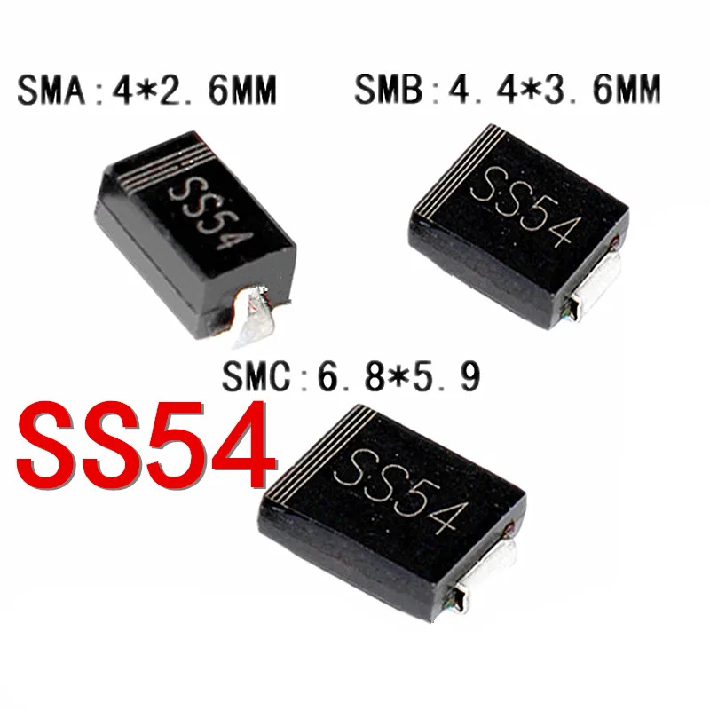 20pcs SS54 SMA SMB SMC SS540 SMD SK54 5A 40V DO-214AB Schottky diode New and Original