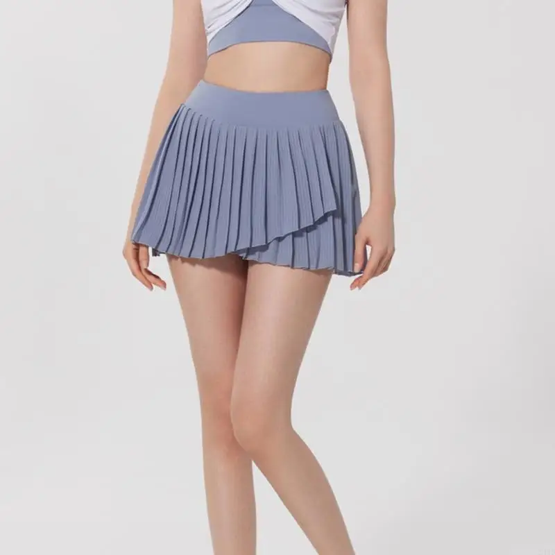 

Женская теннисная юбка со встроенными шортами, эластичная талия, плиссированное спортивное платье для гольфа, фитнеса, пилатеса,